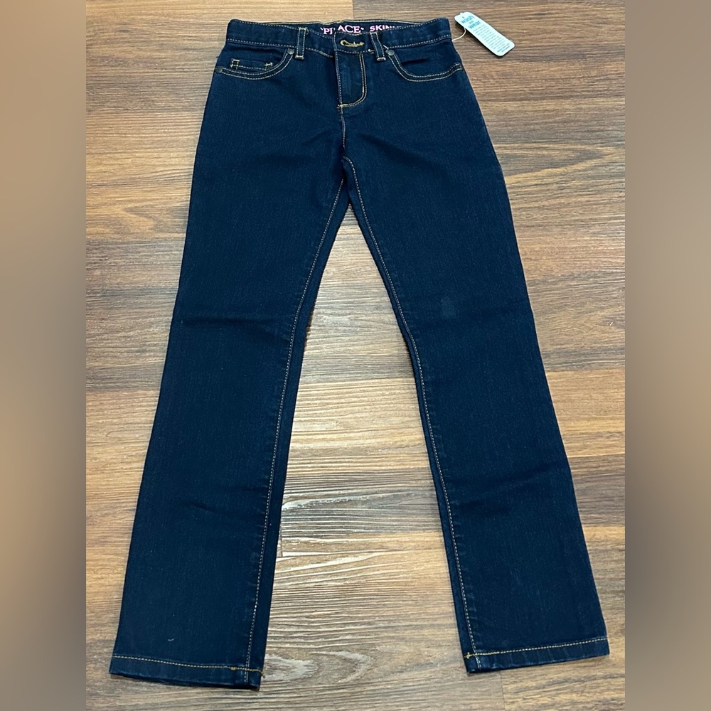 Childrens Place Skinny Jeans‎ Girls Size 8 Blue Dark Wash Adjustable Waist NWT
